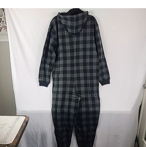 Fabletics Unisex Cozy Fleeced Hooded One Piece Everpine Buffalo Check Sz M - Picture 4 of 7